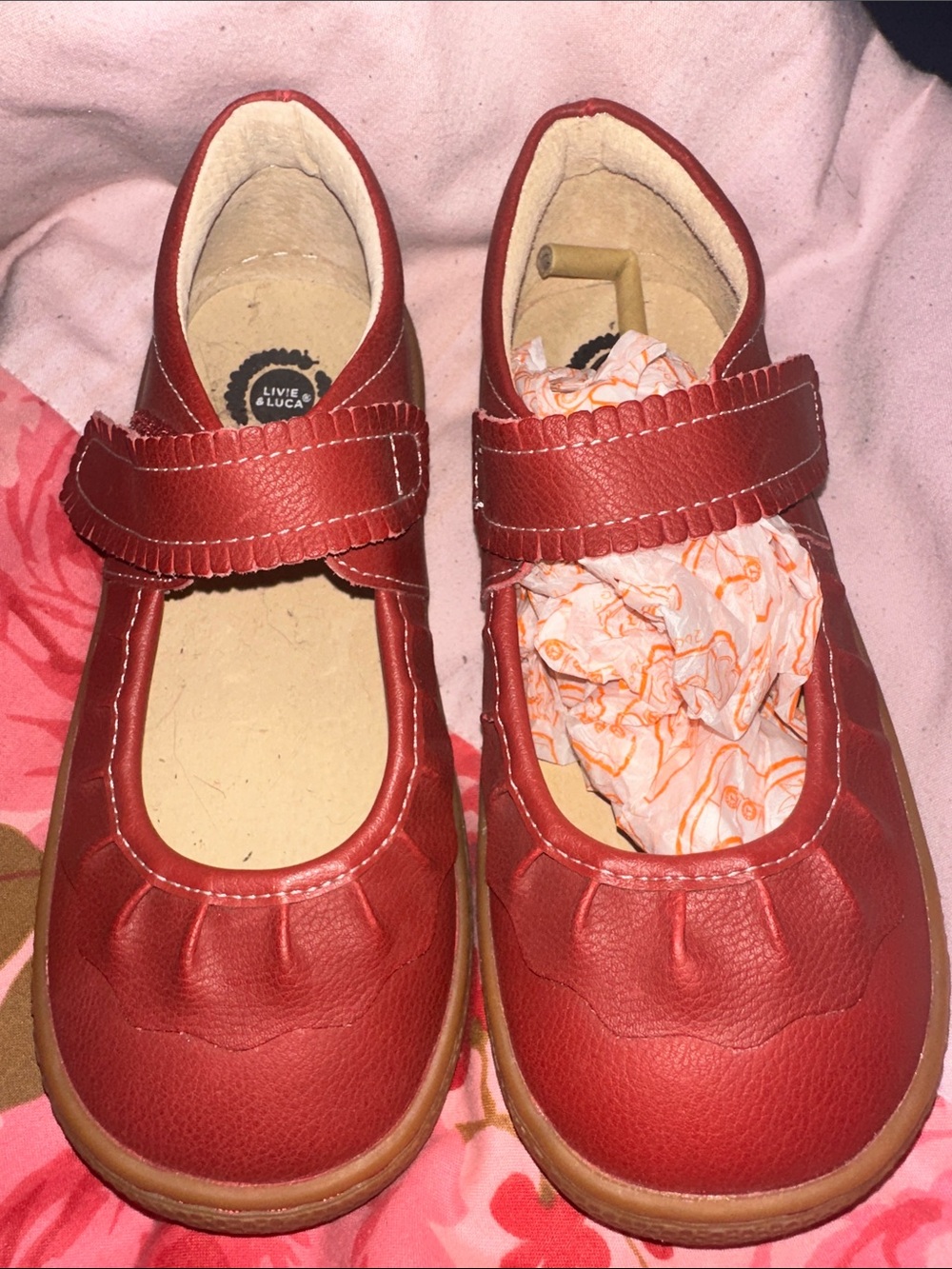 Livie & Luca Red Mary Jane Strap Shoes